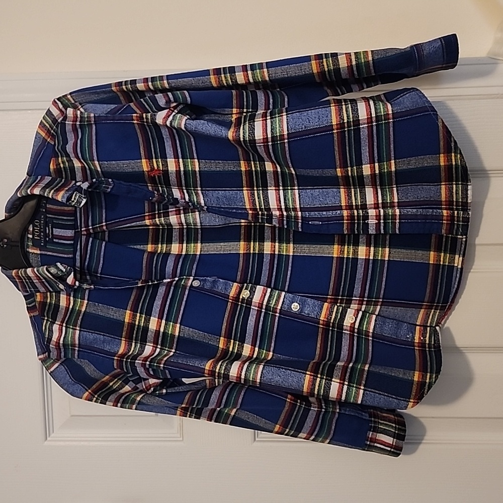Polo Ralph Lauren boys plaid thick flannel shirt size M (10-12) new without tags